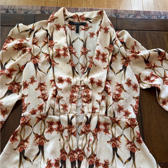 BCBGMaxAzria Cream and Red Floral Blouse - Picture 2 of 6
